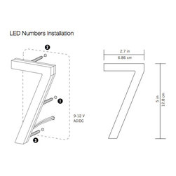 Illuminated Outdoor 8&rdquo; House Numbers - House Numbers