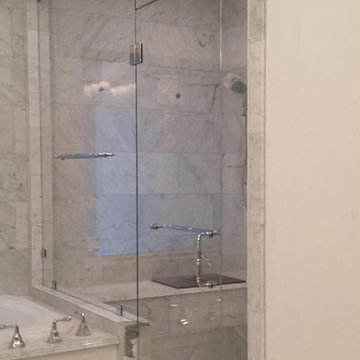 Frameless Steam Shower with Transom