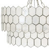 Capiz Honeycomb 2-Tier Chandelier Style Ceiling Light, Black