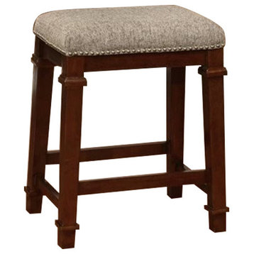 Hawthorne Collections 24" Transitional Wood/Fabric Counter Stool in Brown