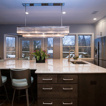Dreamy Transitional Kitchen | Oversized Island & Custom Mosaic Backsplash