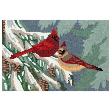 Frontporch Cardinal Christmas Day Indoor/Outdoor Rug Multi 2'x3'