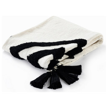 Modern Boho Tufted Medallion Cotton Throw Blanket, 50" x 60"