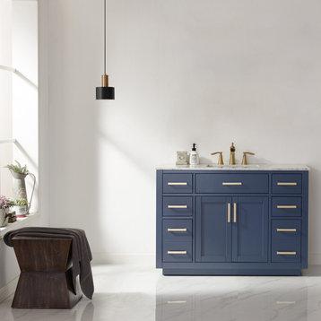 Ivy Bathroom Vanity Cabinet, Royal Blue, 48", No Mirror