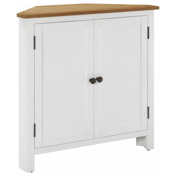 Vidaxl Corner Cabinet 31.5"x13.2"x30.7" Solid Oak Wood
