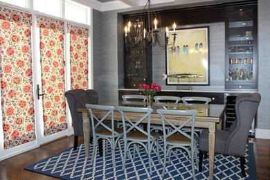 Example of a transitional dining room design in Denver