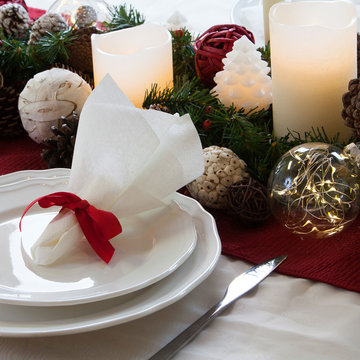 Festive Winter Dinner Party Table Decor
