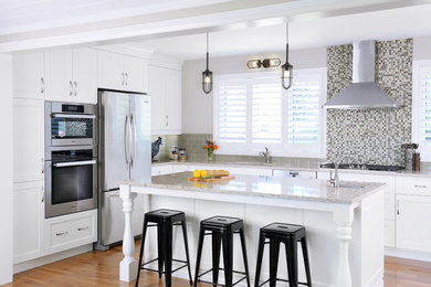 Example of a transitional kitchen design in Toronto