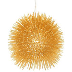 Varaluz Lighting - Varaluz Lighting Urchin - One Light Mini Pendant, Gold Finish - Sea urchins are simple, geometric-shaped creatures with telltale barbs that inhabit all oceans. They are also creatures that inspire poetic words and light fixtures alike.  Hand-forged steel has 70% or greater recycled content.  Low-VOC finish. Canopy Included: TRUE Canopy Diameter: 5 x 0.6