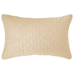 BedVoyage - BedVoyage Melange Rayon Bamboo Cotton Quilted Decorative Throw Pillow, Sand - Ultra soft, super cozy Quilted Decorative Pillow offers comfort as a multi-use as a decorative or reading pillow. Melange uses an earth-friendly waterless coloring process that's good for the planet, and beautiful. Includes 1 Sham with 1 Insert.