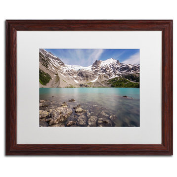 Pierre Leclerc 'Turquoise Blue Lake' Matted Framed Art, Wood Frame, White, 20x16