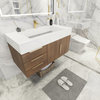 Madison 42" Wall Mounted Vanity with Reinforced Acrylic Sink/Left Drawers, Rosewood