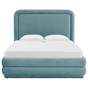 TOV Furniture Briella Bluestone Velvet Bed in Full