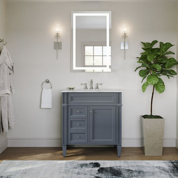 The Iris Bathroom Vanity, Gray, 32", Single Sink, Freestanding