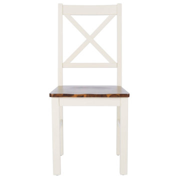 Safavieh Akash Dining Chair, White/Natural