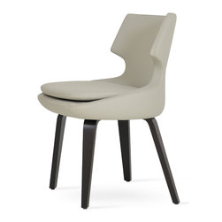 PATARA PLYWOOD WENGE- LIGHT GREY LEATHERETTE - Dining Chairs