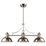 Elk Home - Chadwick 3-Light Billiard/Island Light, Polished Nickel, Led, 800 Lumens - The Chadwick Collection reflects the beauty of hand-turned craftsmanship inspired by early 20th century lighting and antiques that have surpassed the test of time. This robust collection features detailing appropriate for classic or transitional decors.