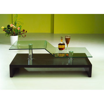 Sled Glass Coffee Table, Wenge