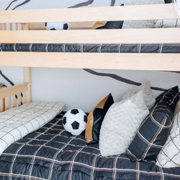 Natural Twin over Full Bunk Bed with Ladder and Trundle