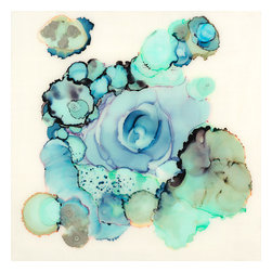 Giant Art - Blue Rose,Self Adhesive Mural - Wall Decals
