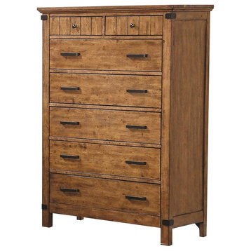 Coaster Furniture Brenner 7 Drawer Chest in Rustic Honey