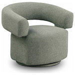 Meridian Furniture - Niya Linen Textured Fabric Upholstered Swivel Accent Chair, Green - Transform your living area into a contemporary haven with the stunning Niya Linen Textured Fabric Swivel Accent Chair. The chair features a luxurious green linen textured fabric white weave upholstery upholstery that oozes sophistication and style. The swivel chair design adds a touch of elegance and functionality to the room, while the art deco-inspired accents showcase your impeccable taste in home decor. Whether you're entertaining guests or relaxing with a good book, the Niya accent chair is the perfect addition to your home.
