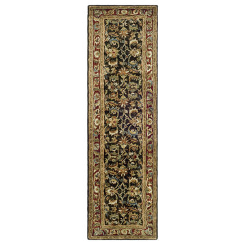 Safavieh Classic Collection CL758 Rug, Dark Olive/Red, 2'3"x10'