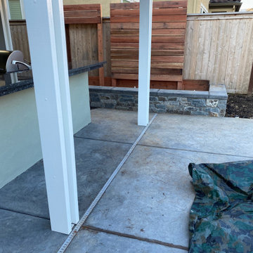 Custom horizontal wood work: trellises, AC screen and doggy swing gate -construc