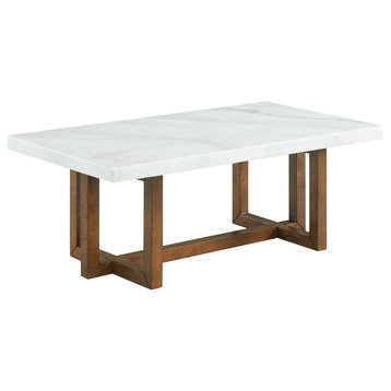 Meyers Marble Rectangular Coffee Table, White