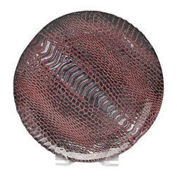 belle & June - Cognac Snakeskin Salad/Dessert Plate-Set of 4 - Salad And Dessert Plates
