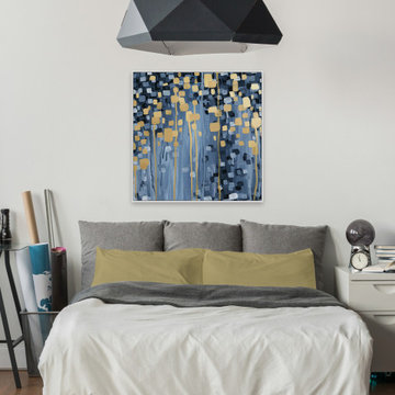 "Gold Apparation" Floater Framed Painting Print on Canvas