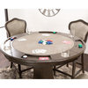 Sunset Trading Vegas 3-Piece 42.5" Wood Dining/Chess/Poker Table Set in Gray