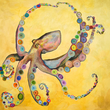 "Octopus on Gold" Canvas Wall Art by Eli Halpin, 39"x39"