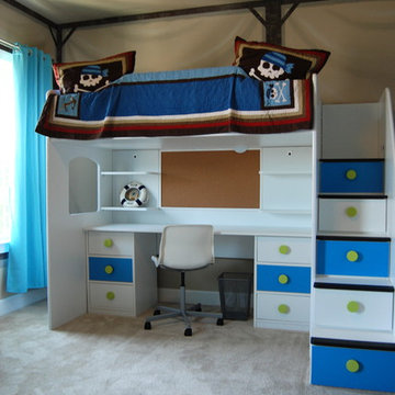 Treasure Island Pirate Mural Themed boys bedroom by MuralArt.com