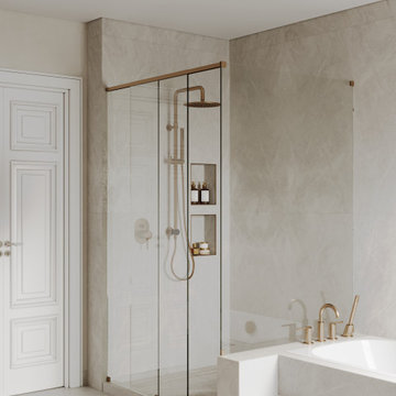 Champagne Bronze & Marble: Master Bathroom Retreat in Johns Creek, GA