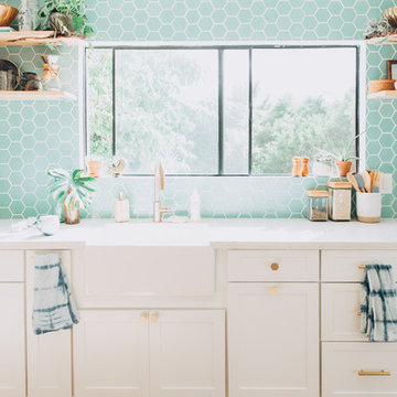 Airy Aqua Kitchen Backsplash