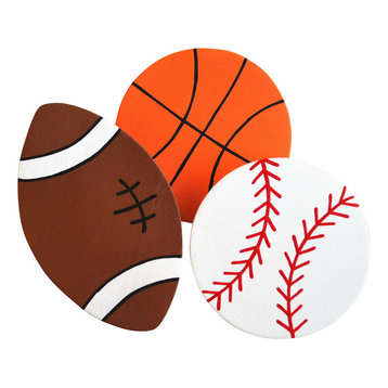 Sports Balls Quilt Clips set of 3 - Baseball, Basketball, Football