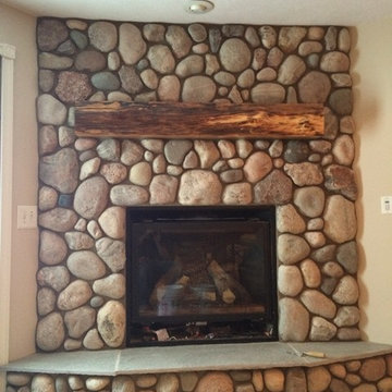 Field Stone Fireplace