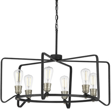 Foster Collection 6-Light Chandelier, Gilded Iron