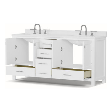 Caroline Avenue 72'' White Bathroom Vanity