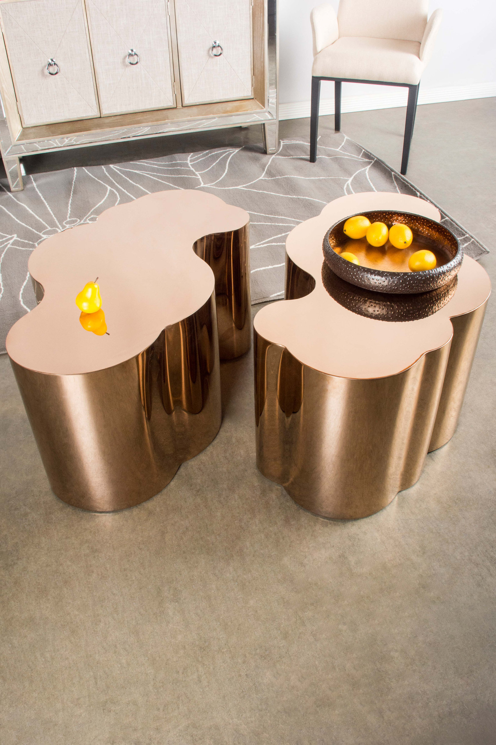 Kate Rose Gold Coffee Table Contemporary Coffee Tables by