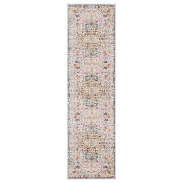 Madison Mad447G Vintage Distressed Rug, Gray and Gold, 2'2"x20'0" Runner