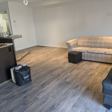 Laminate Installation Over Tile to Extend Our Customers Livingroom