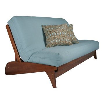 Dillon Queen Size Futon Frame, Warm Cherry