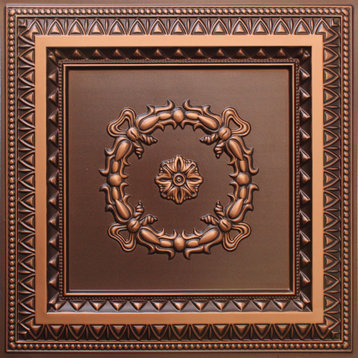 Antique Copper 3D Ceiling Panels, 2'x2', 40 Sq Ft, Pack of 10