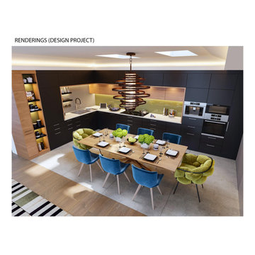 UNIQUE BLACK AND GREEN MODERN KITCHEN