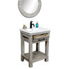 Rustic Fir Single Sink Bathroom Vanity With Ceramic Top In Gray Driftwood Finish