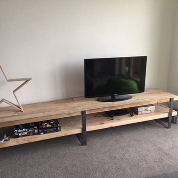 Industrial Style Reclaimed Wood TV Unit