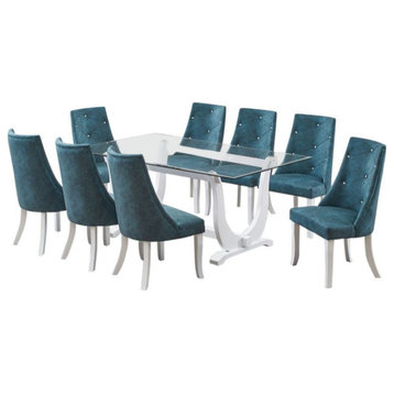 Benoit Dining Set, Blue, 6 Chairs