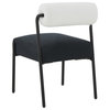 Jolene Cream and Black Linen Dining Chair, Set of 2